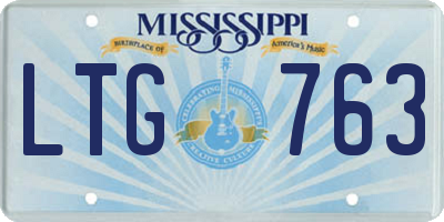 MS license plate LTG763