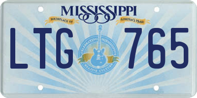MS license plate LTG765