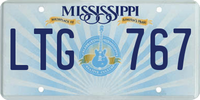 MS license plate LTG767