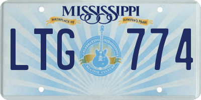 MS license plate LTG774