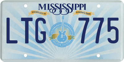 MS license plate LTG775