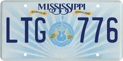 MS license plate LTG776