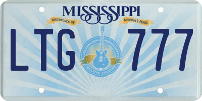 MS license plate LTG777