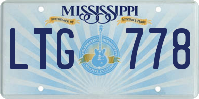 MS license plate LTG778