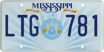 MS license plate LTG781