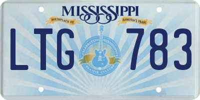MS license plate LTG783