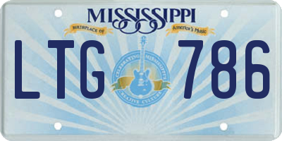 MS license plate LTG786