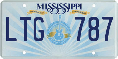 MS license plate LTG787