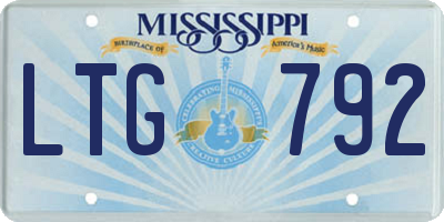 MS license plate LTG792