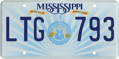 MS license plate LTG793
