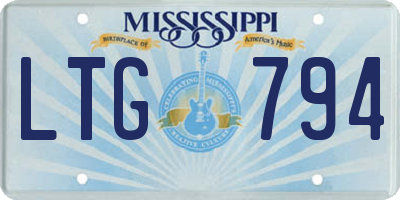 MS license plate LTG794