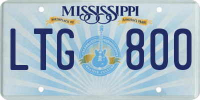 MS license plate LTG800