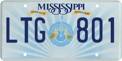 MS license plate LTG801