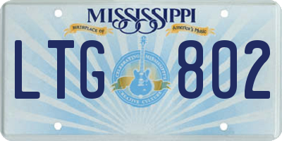 MS license plate LTG802