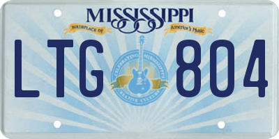 MS license plate LTG804