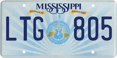 MS license plate LTG805