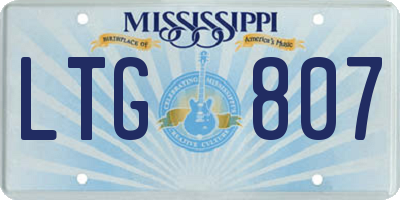 MS license plate LTG807