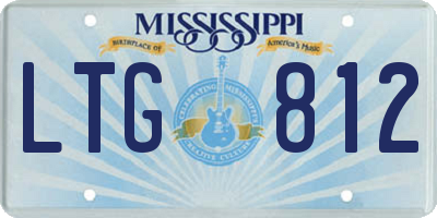 MS license plate LTG812