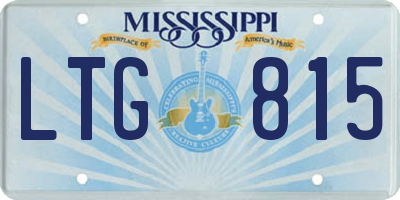 MS license plate LTG815