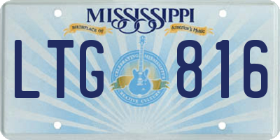 MS license plate LTG816