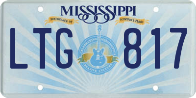 MS license plate LTG817