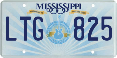 MS license plate LTG825