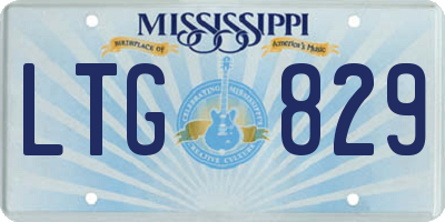 MS license plate LTG829