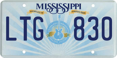 MS license plate LTG830