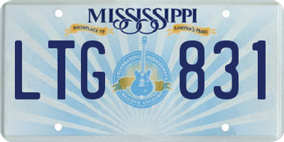 MS license plate LTG831
