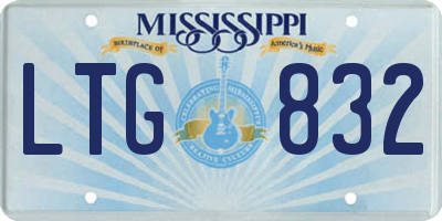 MS license plate LTG832