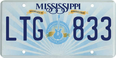 MS license plate LTG833