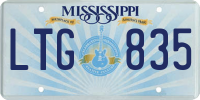 MS license plate LTG835