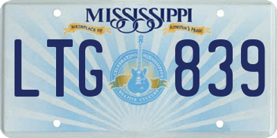 MS license plate LTG839