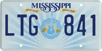 MS license plate LTG841
