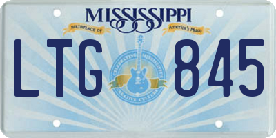 MS license plate LTG845