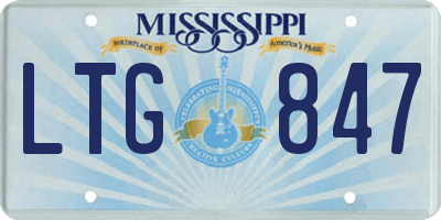 MS license plate LTG847