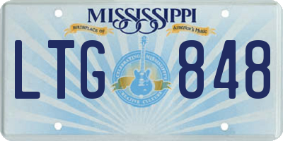 MS license plate LTG848