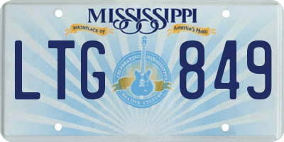 MS license plate LTG849