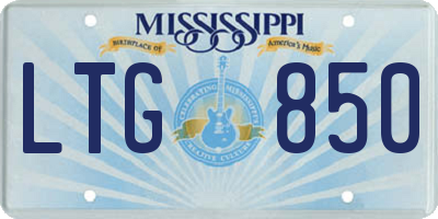 MS license plate LTG850