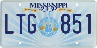 MS license plate LTG851