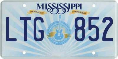 MS license plate LTG852