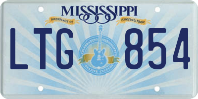 MS license plate LTG854