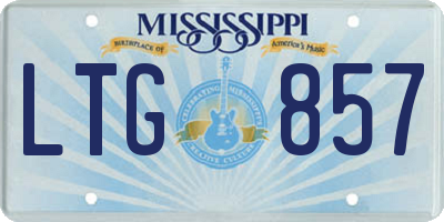 MS license plate LTG857