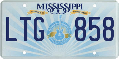 MS license plate LTG858
