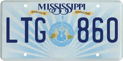 MS license plate LTG860