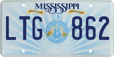 MS license plate LTG862