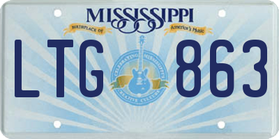 MS license plate LTG863