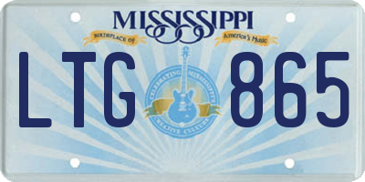 MS license plate LTG865