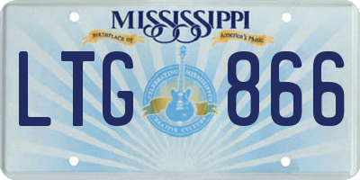 MS license plate LTG866