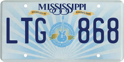 MS license plate LTG868